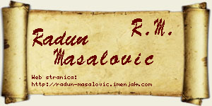 Radun Masalović vizit kartica